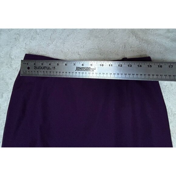 Vintage Boston Traveler Women 100% Pure Wool A-Line Career Midi Skirt Purple USA - Picture 4 of 9